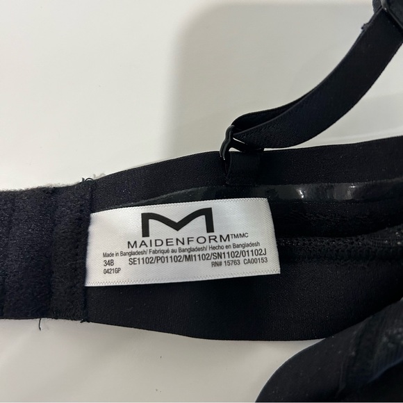 NWOT Maidenform Underwire Bra Convertible Straps 5 Ways Black RN# 15763 Size 34B - Picture 4 of 4